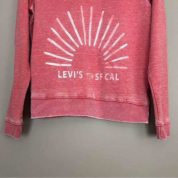 {Levi's} Mineral Wash SF CAL Sun Sweatshirt in Red - Womens Medium - Picture 3 of 9